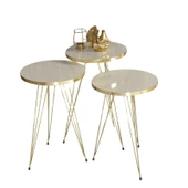 Zigon Sehpa Gold Krem Tel 1044 - 3