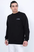 Lugmo Erkek Sweatshirt 3 İplik Kompak Kumaş Kazak Regular Siyah - 7