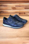 Hakiki Deri Ayakkabı  1. Sınıf Kalite İç Dış Deri Erkek Sneaker Ayakkabı Termo Lacivert - 1