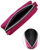 Yuga Makyaj Çantası Simli Koyu Pembe - 2