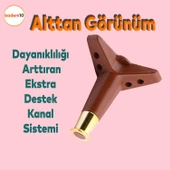 Elista 6'lı Set Mobilya Tv Ünitesi Yükseltici M8 Civatalı Destek Ayağı Ayakları 15 Cm Ceviz Altın thumbnail 5