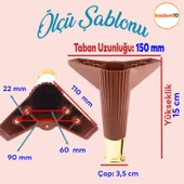 Elista 6'lı Set Mobilya Tv Ünitesi Yükseltici M8 Civatalı Destek Ayağı Ayakları 15 Cm Ceviz Altın thumbnail 2