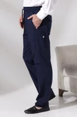 Erkek Lacivert Çınar Beach Yandan Cepli Rahat Kesim Beli Lastikli Kargo Şalvar Pantolon - 1