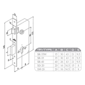 Hok SR-35 Silindirli Gömme Köşeli Kilit 35mm Köşeli thumbnail 3