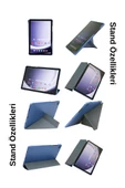 Galaxy Tab A9 8.7 İnç 2023 Uyumlu Fuchsia Kalem Bölmeli Akıllı Tablet Kılıfı - 4