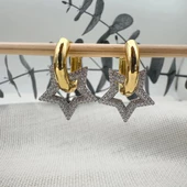 Zirkon Taşı Yıldız  Küpe - 3
