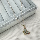 İncili Kelebek Kolye - 6
