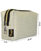 Yuga Makyaj Çantası Simli Sedef Beyaz - 3