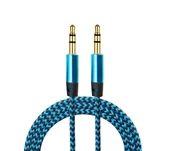 Diwu AUX Stereo 3.5mm Data Ses Örgü Kablo Mavi - 1