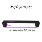 Bihter Düz Kulp 128 mm Siyah Mutfak Kulpu Çekmece Dolap Kapak Kulbu Metal  Mobilya Dolabı Kulpları - 2