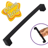 Bihter Düz Kulp 128 mm Siyah Mutfak Kulpu Çekmece Dolap Kapak Kulbu Metal  Mobilya Dolabı Kulpları - 1