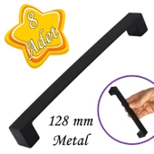 8 Adet Bihter Düz Kulp 128 mm Siyah Mutfak Kulpu Çekmece Dolap Kapak Kulbu Metal  Mobilya Dolabı Kulpları thumbnail 1