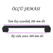 12 Adet Oval Marmara Kulp 160 mm Siyah Mutfak Kulpu Çekmece Dolap Kapak Kulbu Metal  Mobilya Dolabı - 2