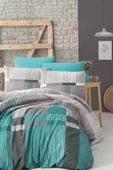 %100 Pamuklu Tek Kişilik Desenli Ranforce Kumaş Nevresim Seti - 160x220 cm - - 7