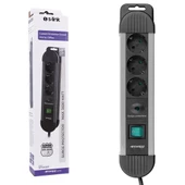 S-link Swapp SPGKS03 1.5m 3G1.5mm2 900 Joule 3Lü Akım Kor. Gri Priz Çoklayıcı 17385 - 1