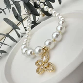 İncili Kelebek Kolye - 1