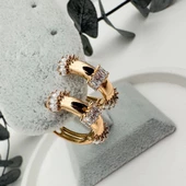 Zirkon Taşlı Halka Küpe - 8