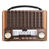 Mikado MDR-310 Ahşap USB- TF Destekli FM/AM/SW+BT+SOLAR 3 Band Klasik Radyo - 37463 - 2