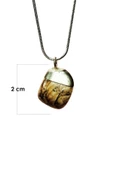 Jasper Doğal Taşı Zincirli El Yapımı Kolye Uç: 2 cm Zincir: 20 cm Kutulu - 2