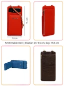 Grande Hakiki Deri Kadın Telefon Çantası Taba 2783 - 2