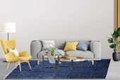 Modern Lacivert Dijital Baskı Yıkanabilir Hipoalerjenik Kaymaz Taban Halı Yolluk - 6