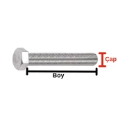 Çelik Cıvata 10X80 DIN933 Beyaz 10 Adet 8.8 Altıköşe - 2