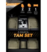 Renault Scenic 3 2009-2015 Uyumlu Havuzlu Oto Paspas A+ Bej thumbnail 4