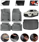 Toyota Yaris 2013-2020 Uyumlu Paspas Araca Özel Bagaj Havuzu MBS Gri thumbnail 1