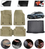Ford Focus 5 Sedan İnce Stepneli Uyumlu Paspas Araca Özel Bagaj Havuzu MBS Bej thumbnail 1