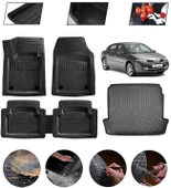 Renault Megane 2 Sedan 2002-2009 Uyumlu Paspas Araca Özel Bagaj Havuzu MBS Siyah thumbnail 1