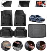 Peugeot 308 2007-2013 Uyumlu Paspas Araca Özel Bagaj Havuzu MBS Siyah thumbnail 1