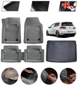 Volkswagen Golf 5 2003-2009 Uyumlu Paspas Araca Özel Bagaj Havuzu MBS Gri thumbnail 1