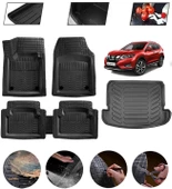 Nissan X-Trail 2013-2021 7 Koltuklu Uyumlu Paspas Araca Özel Bagaj Havuzu MBS Siyah thumbnail 1