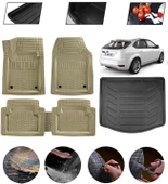 Ford Focus 2 Hatchback Uyumlu Paspas Araca Özel Bagaj Havuzu MBS Bej thumbnail 1