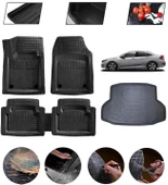 Honda Civic Sedan 2016-2021 Uyumlu Paspas Araca Özel Bagaj Havuzu MBS Siyah thumbnail 1