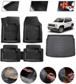 Jeep Renegade 2015 Sonrası Üst Uyumlu Paspas Araca Özel Bagaj Havuzu MBS Siyah thumbnail 1