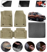 Peugeot Rifter 2019 Demirsiz Uyumlu Paspas Araca Özel Bagaj Havuzu MBS Bej thumbnail 1