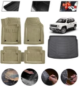 Jeep Renegade 2015 Sonrası Üst Uyumlu Paspas Araca Özel Bagaj Havuzu MBS Bej thumbnail 1