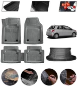 Toyota Yaris 2005-2013  Uyumlu Paspas Araca Özel Bagaj Havuzu MBS Gri thumbnail 1