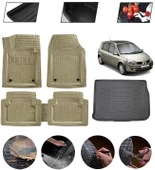 Renault Scenic II 2003-2009  Uyumlu Paspas Araca Özel Bagaj Havuzu MBS Bej thumbnail 1