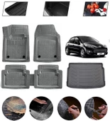 Peugeot 207 Uyumlu Paspas Araca Özel Bagaj Havuzu MBS Gri thumbnail 1