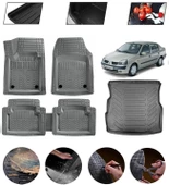 Renault Symbol 1999-2008 Uyumlu Paspas Araca Özel Bagaj Havuzu MBS Gri thumbnail 1