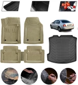 Volkswagen Bora 1999-2006 Uyumlu Paspas Araca Özel Bagaj Havuzu MBS Bej thumbnail 1