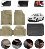 Kia Rio 2005-2011 Uyumlu Paspas Araca Özel Bagaj Havuzu MBS Bej thumbnail 1