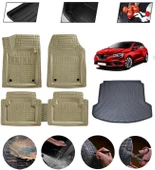 Renault Megane 4 Sedan Çift Cepli 2016-2025 Uyumlu Paspas Araca Özel Bagaj Havuzu MBS Bej thumbnail 1