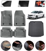 Skoda Rapid Sedan 2012 Sonrası Uyumlu Paspas Araca Özel Bagaj Havuzu MBS Gri thumbnail 1