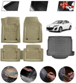 Mazda 3 2003-2009 Uyumlu Paspas Araca Özel Bagaj Havuzu MBS Bej thumbnail 1