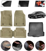 Ford Focus 5 Hatchback İnce Stepneli Uyumlu Paspas Araca Özel Bagaj Havuzu MBS Bej - 1