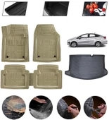 Ford Fiesta 2009-2017 Uyumlu Paspas Araca Özel Bagaj Havuzu MBS Bej thumbnail 1