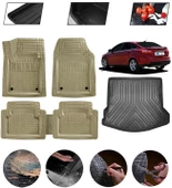 Ford Focus 3 Sedan Uyumlu Paspas Araca Özel Bagaj Havuzu MBS Bej thumbnail 1